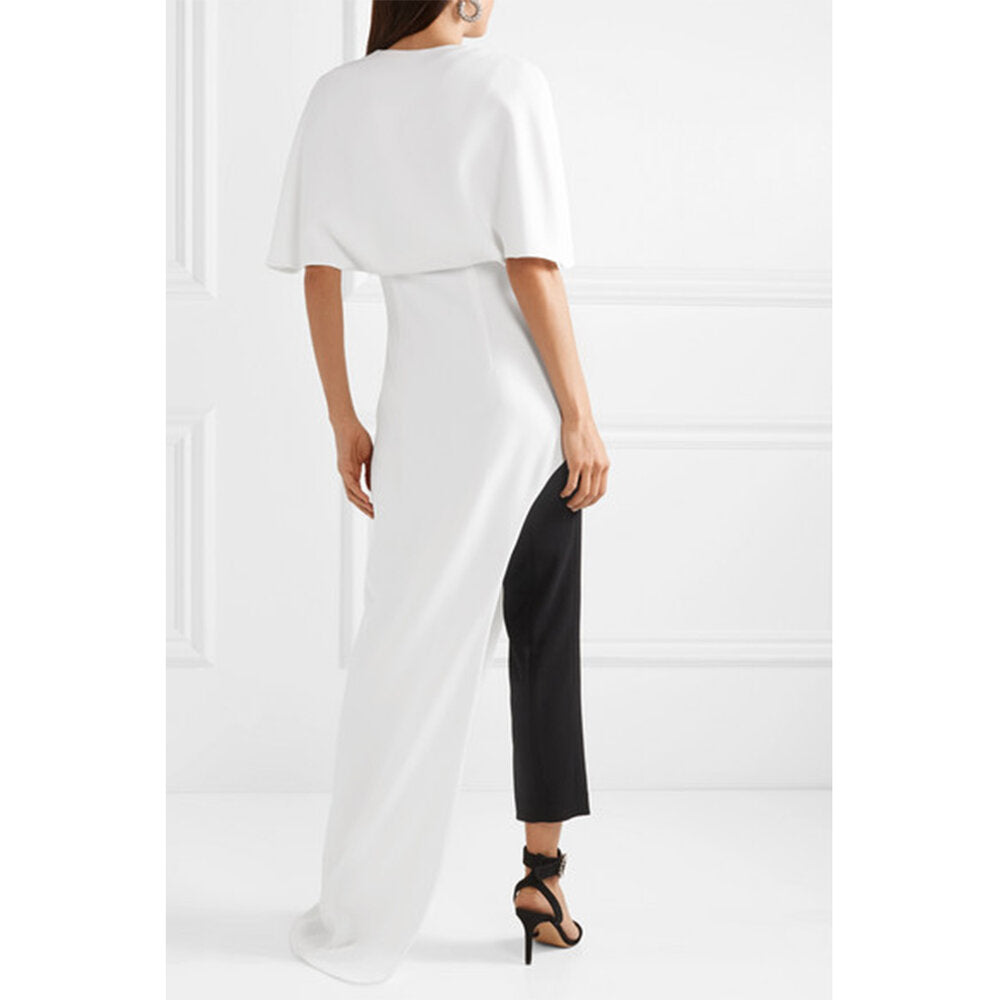 Semsem Cape Effect Asymmetric Crepe Tunic