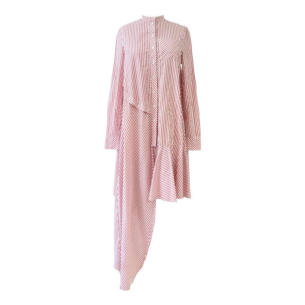 semsem Cotton Poplin Asymmetrical Midi Dress