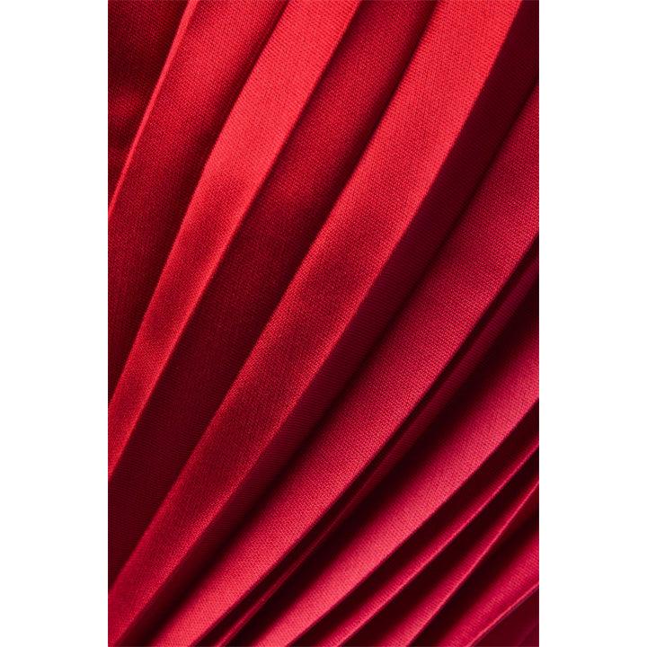 Semsem Cropped Plissé-Satin Bustier Top