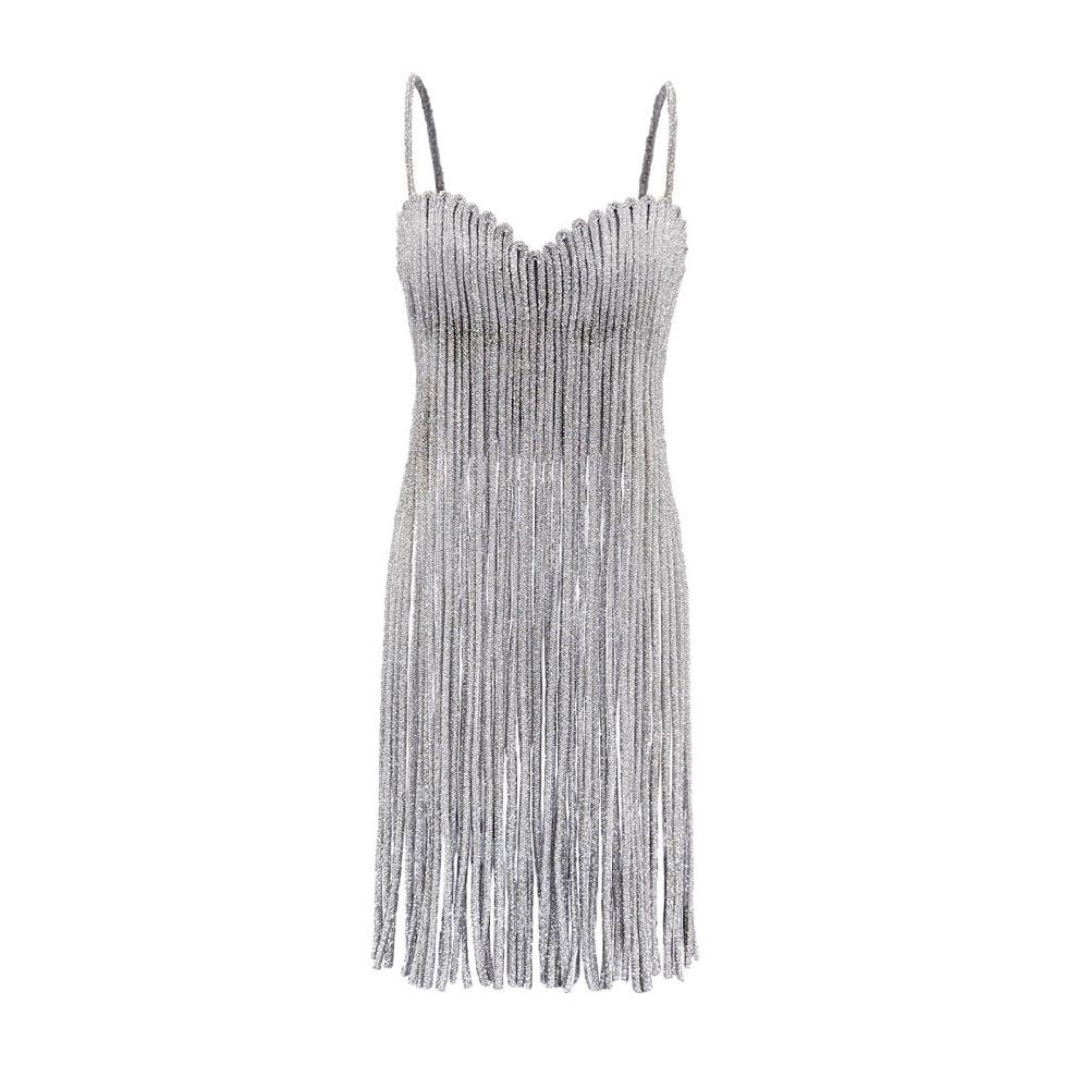 semsem Crystal Cord Fringe Top