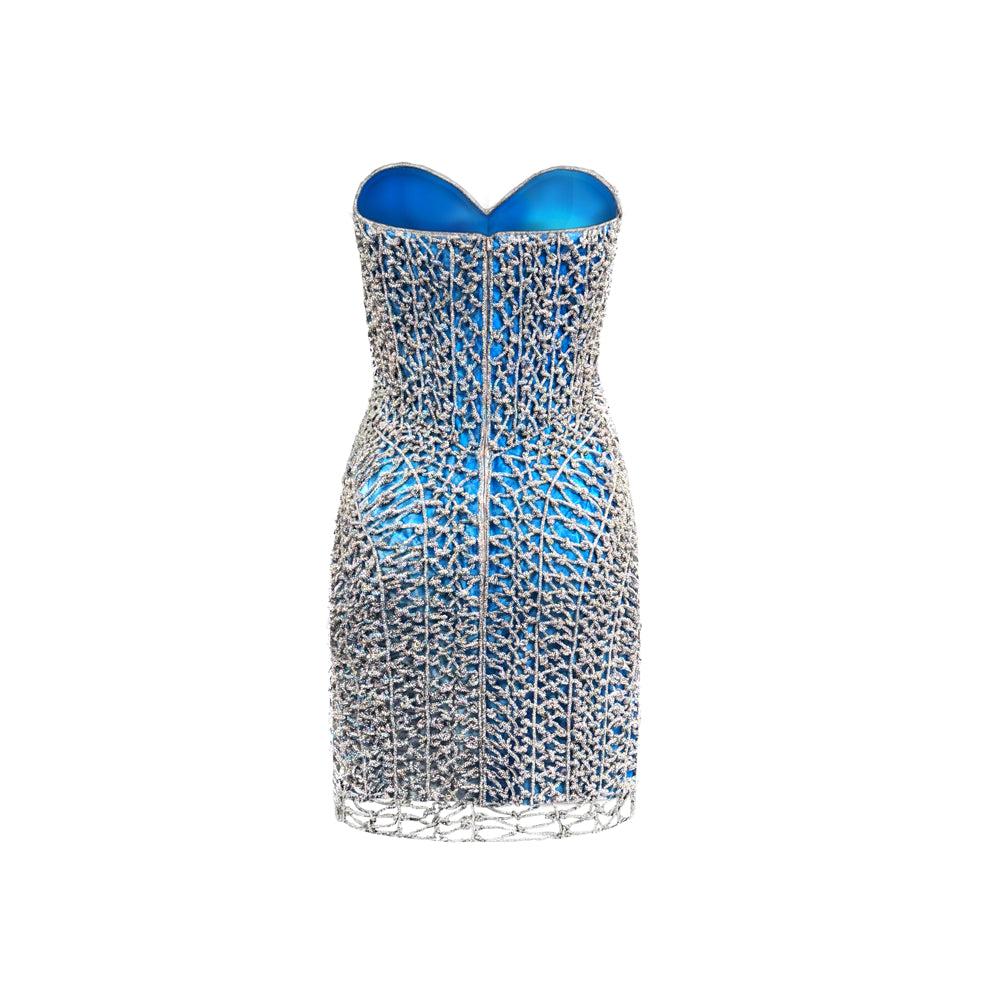 Semsem Crystal Cord Macramé Mini Dress