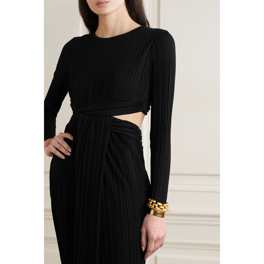 Semsem Cutout Pleated Jersey Gown