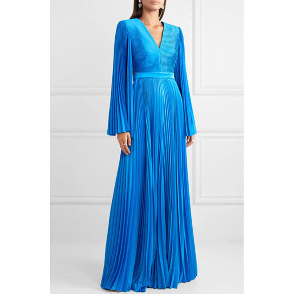 Semsem Cutout Pleated Satin Jumpsuit