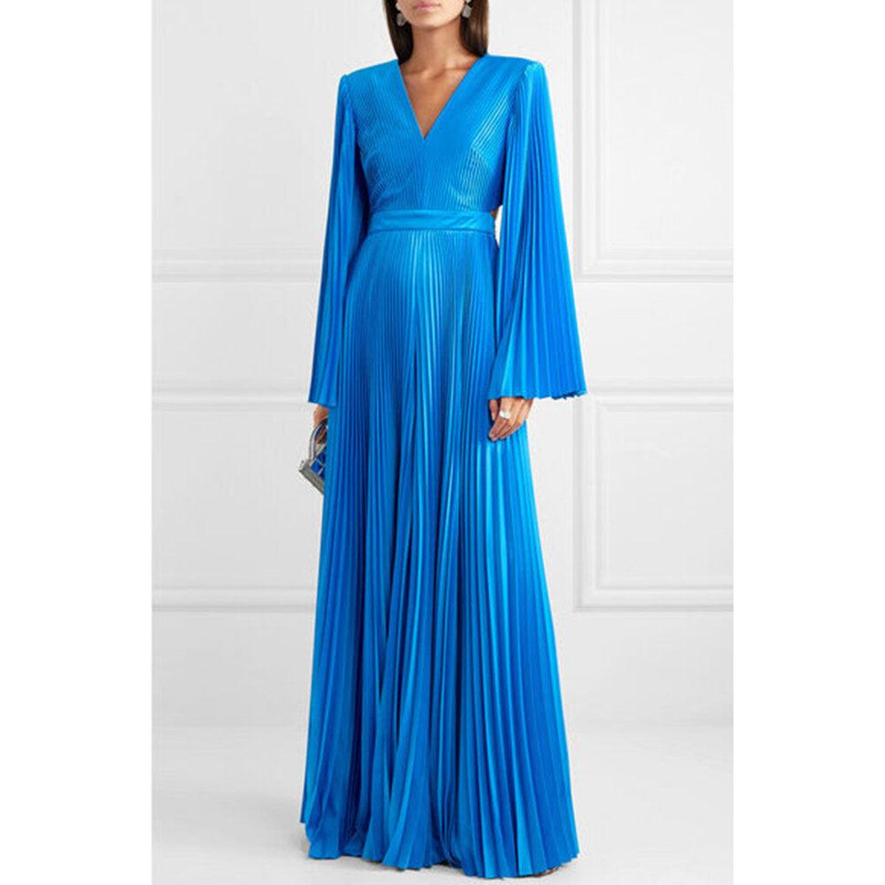 Semsem Cutout Pleated Satin Jumpsuit
