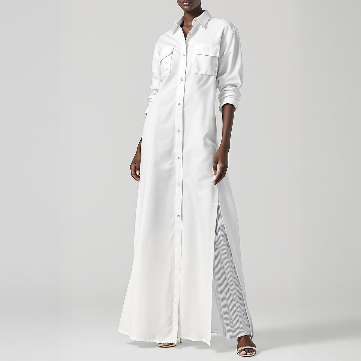 Semsem Egyptian Cotton Shirt Dress - White