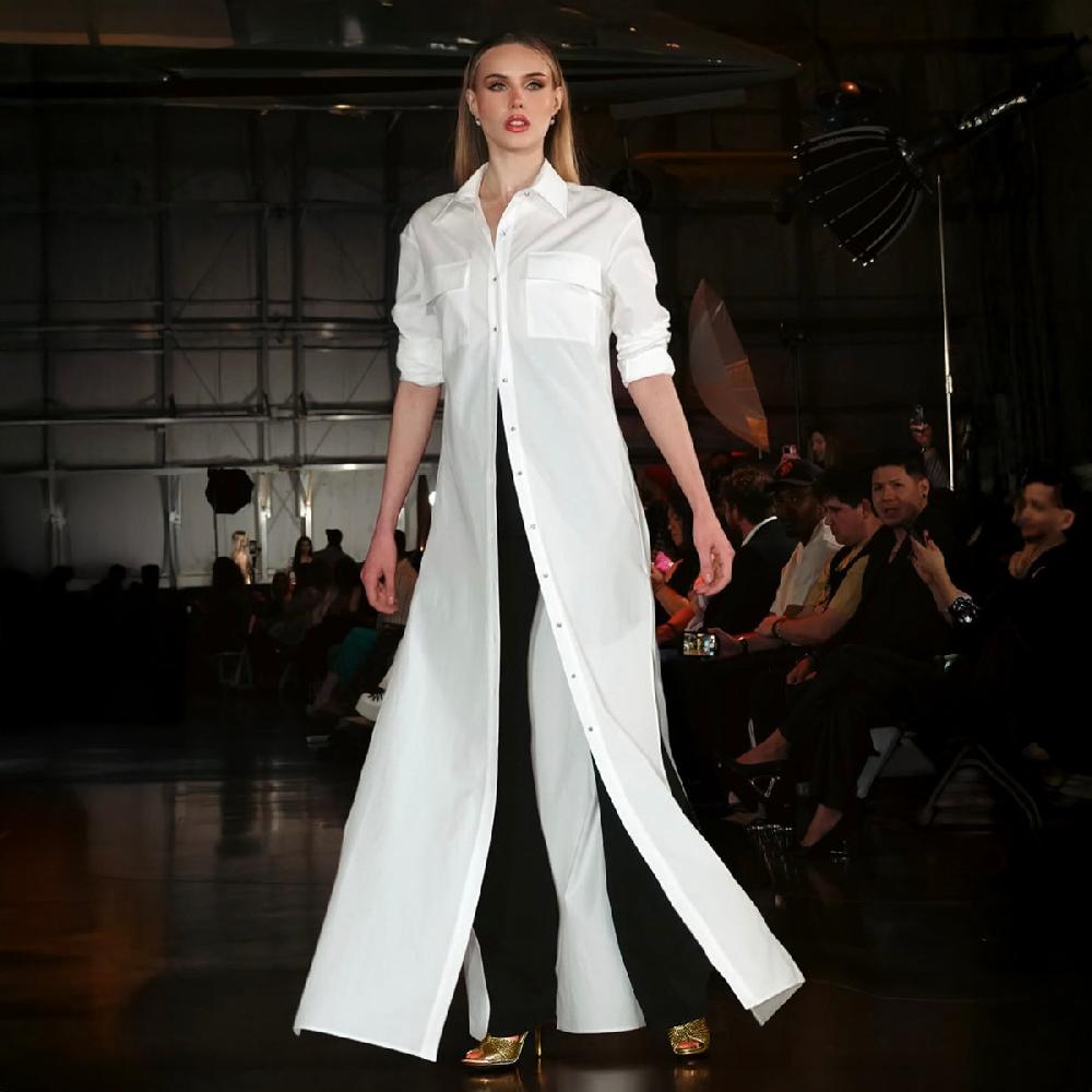 Semsem Egyptian Cotton Shirt Dress - White