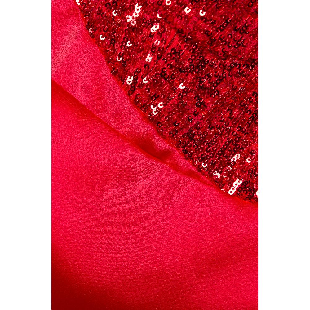 Semsem Gathered Sequin-Embellished Charmeuse Gown