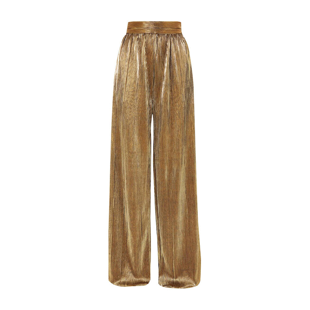 semsem Gold Plissé Pants