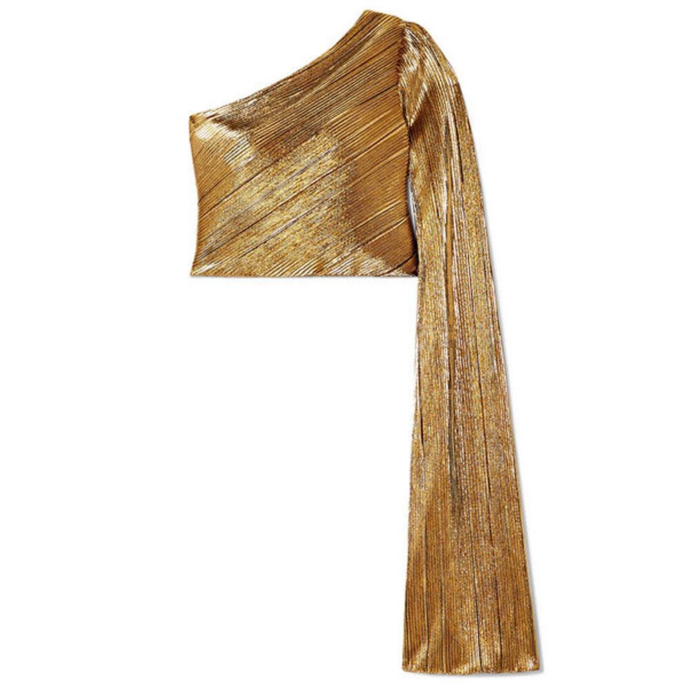 semsem Gold Plissé Top