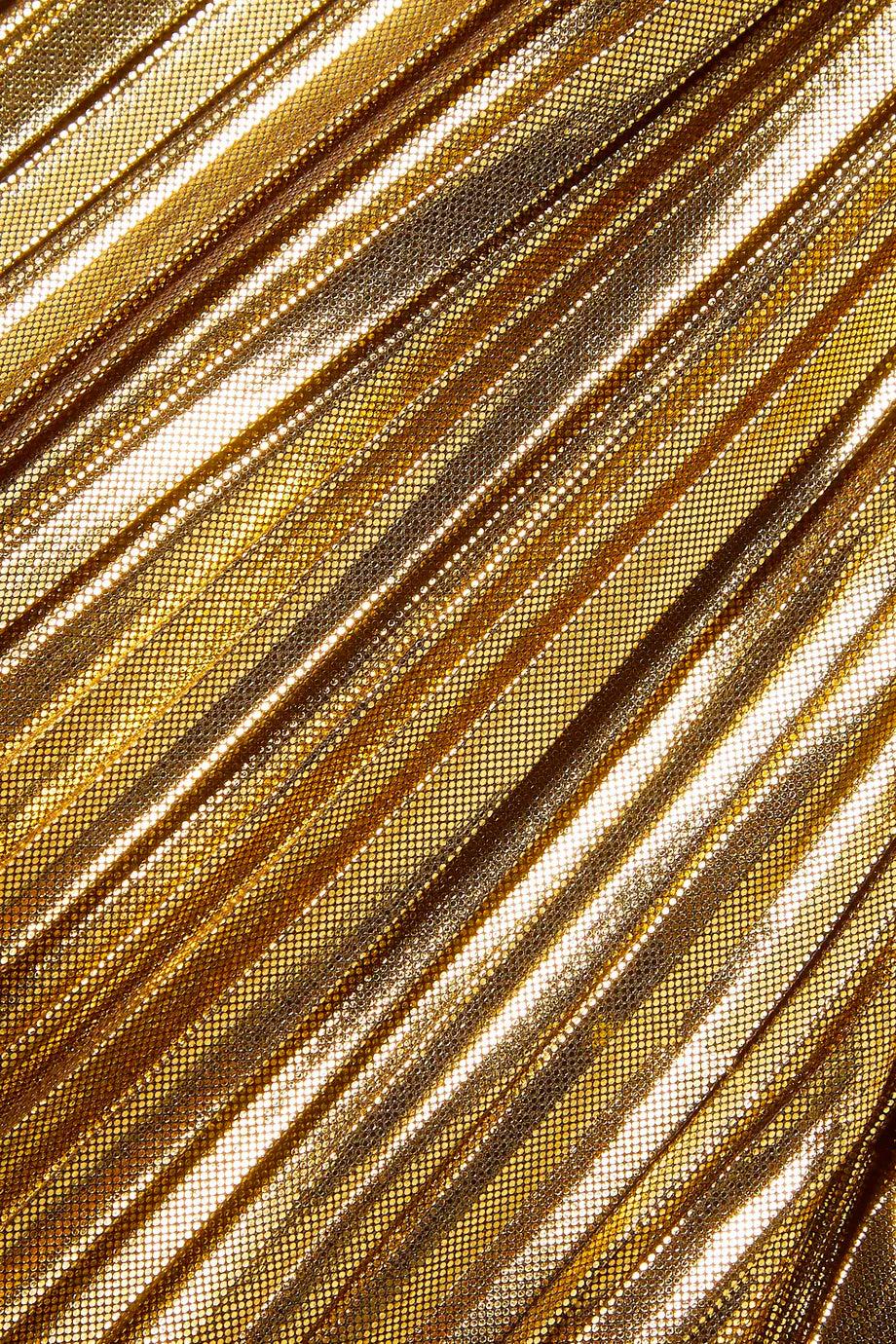 Semsem Gold Plissé Wrap Effect Top