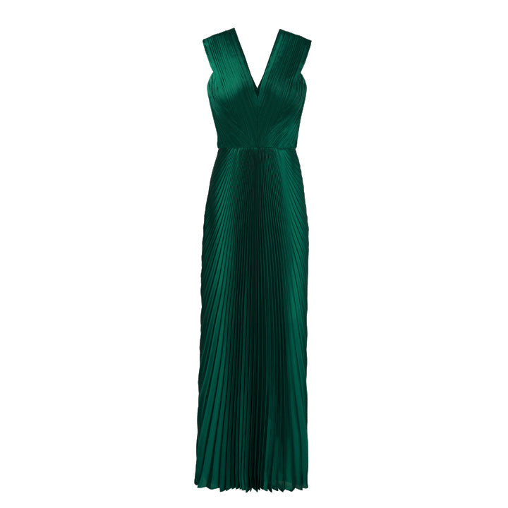 semsem Green Charmeuse Sunray Dress