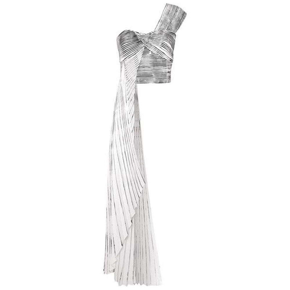 semsem Hand-Painted Pleated Bustier Top