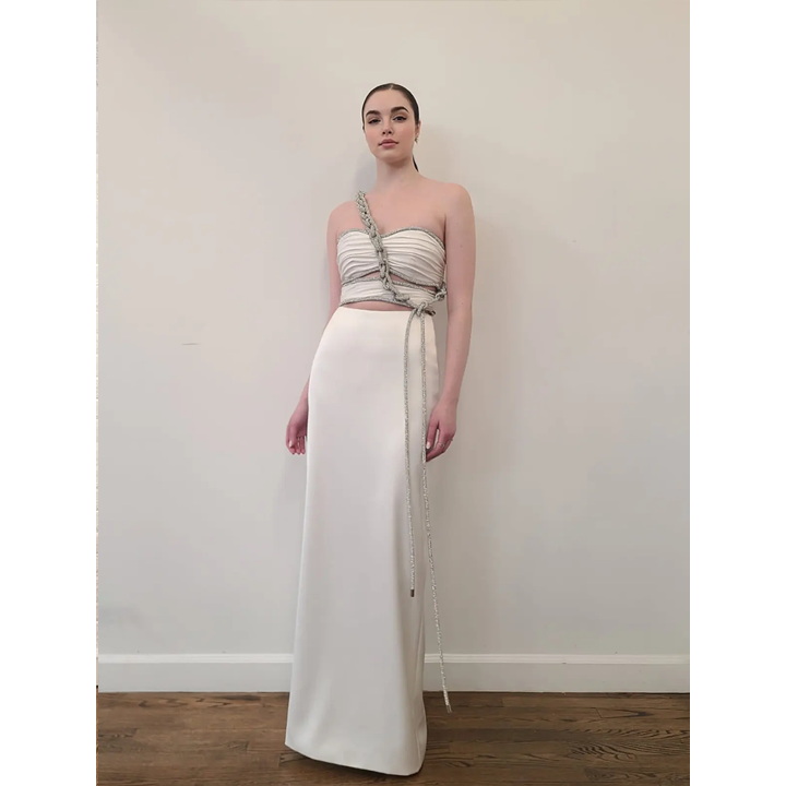 Semsem Long Maxi Skirt With Back Slit