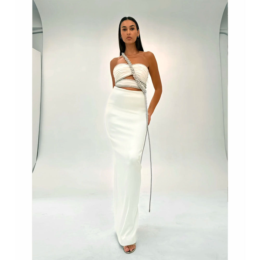 Semsem Long Maxi Skirt With Back Slit