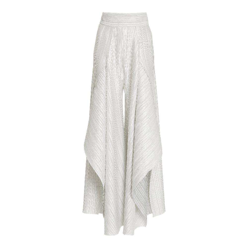 semsem Metallic Pleated Wide-Leg Trousers