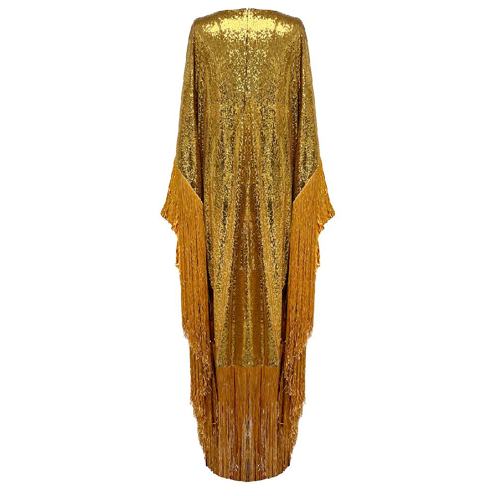 Semsem Metallic Sequin Kaftan - Gold