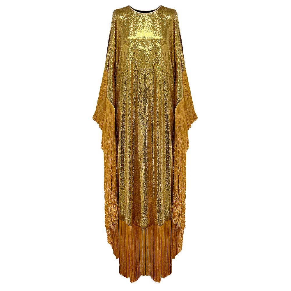 semsem Metallic Sequin Kaftan - Gold