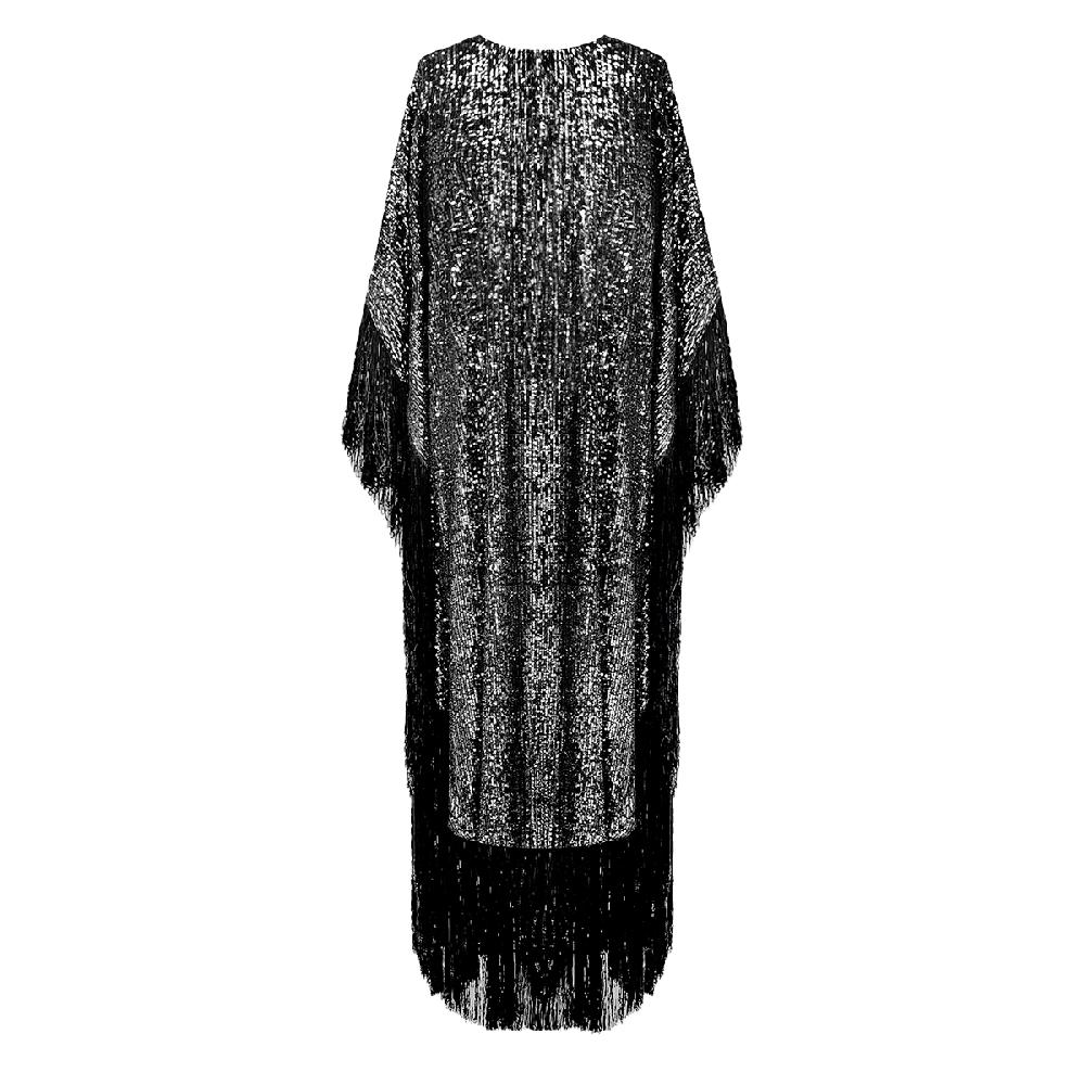 Semsem Metallic Sequin Kaftan - Silver
