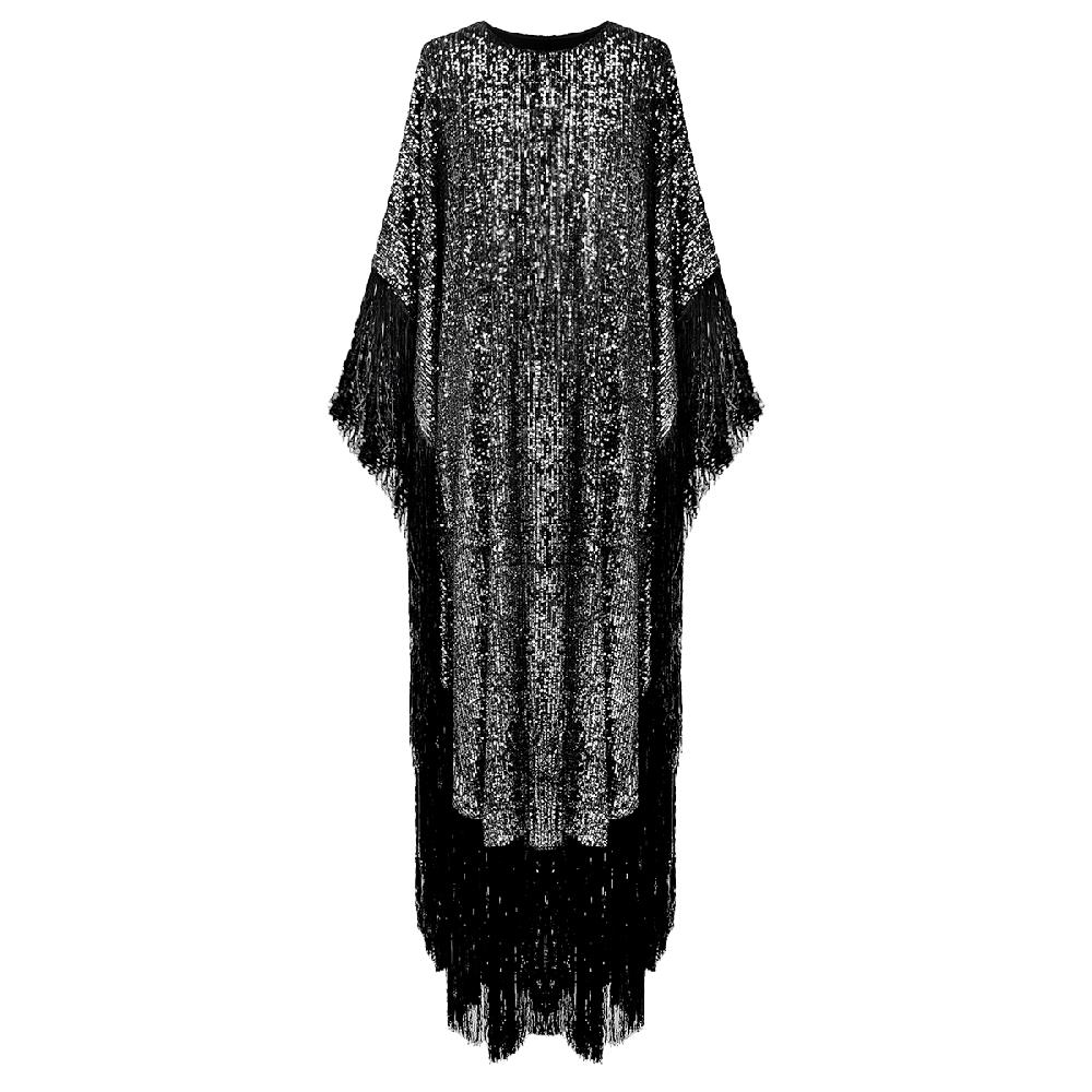 semsem Metallic Sequin Kaftan - Silver