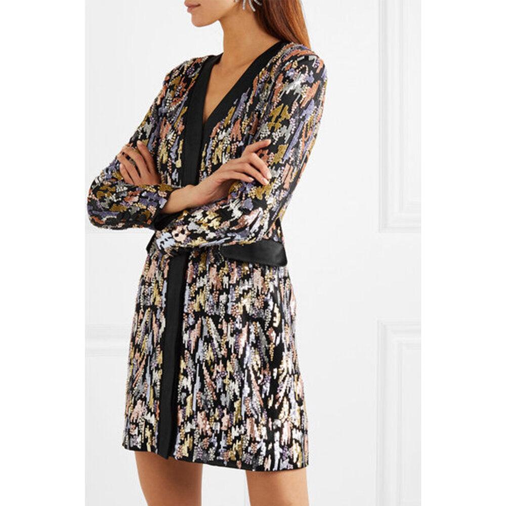 Semsem Multicolor Sequin & Crystal Blazer Dress