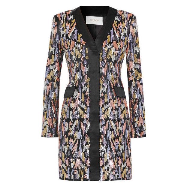 semsem Multicolor Sequin & Crystal Blazer Dress