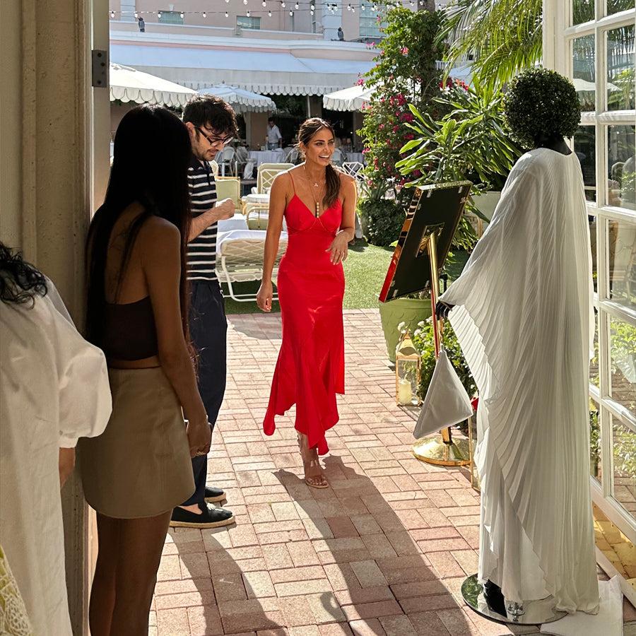 semsem Palm Beach Silk Slip Dress