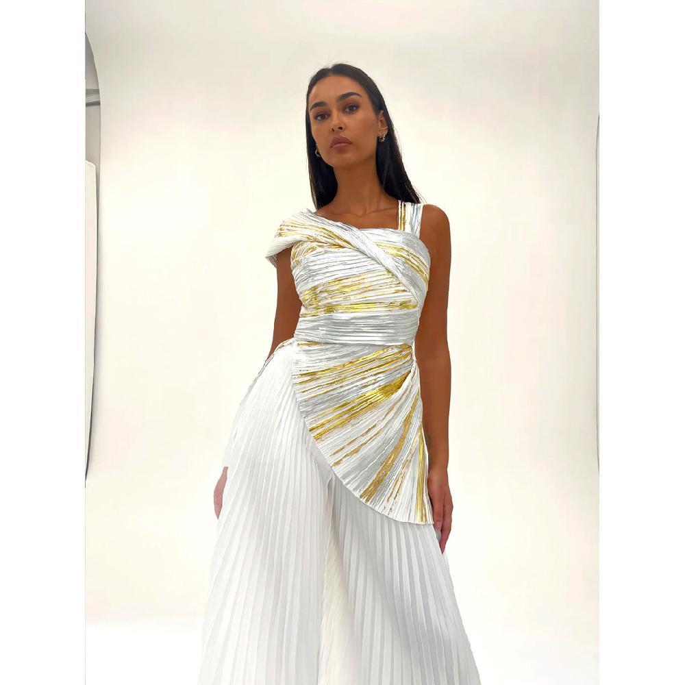 Semsem Pleated Wide Leg Trousers
