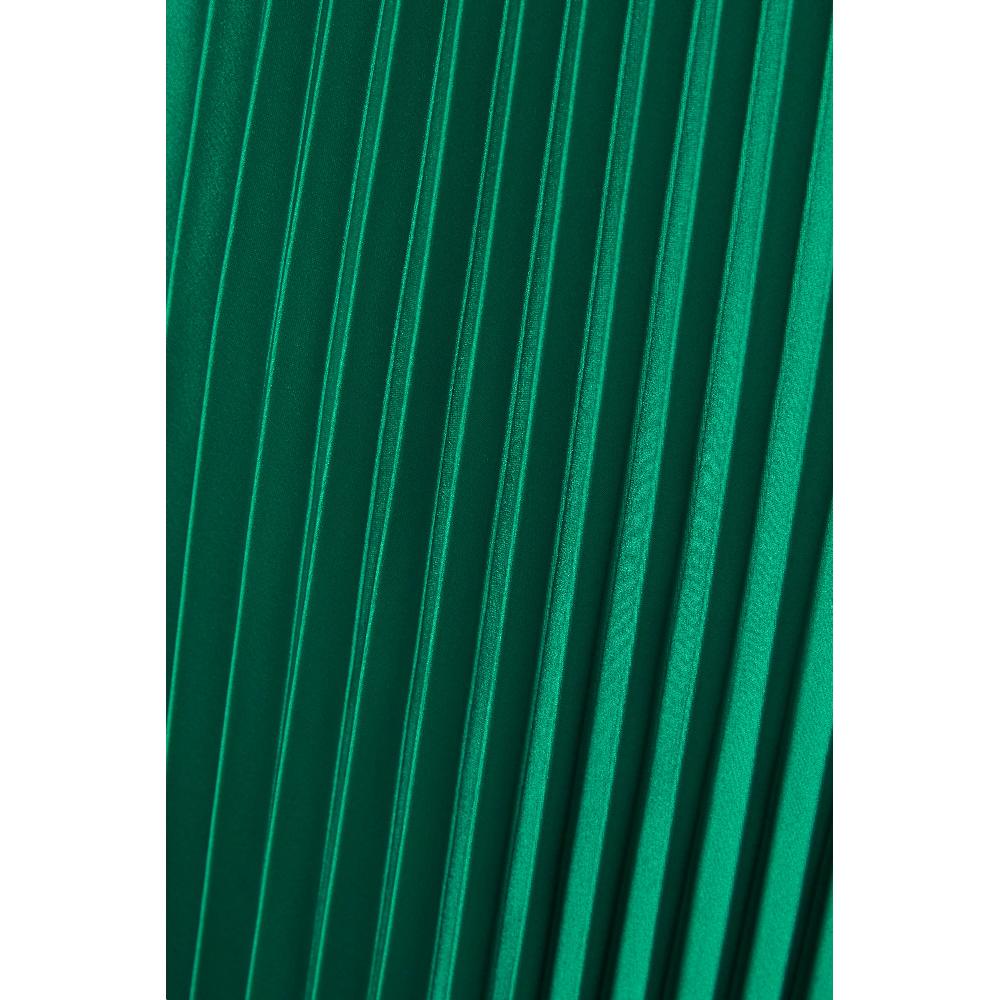 Semsem Plissé-satin Wide-leg Pants