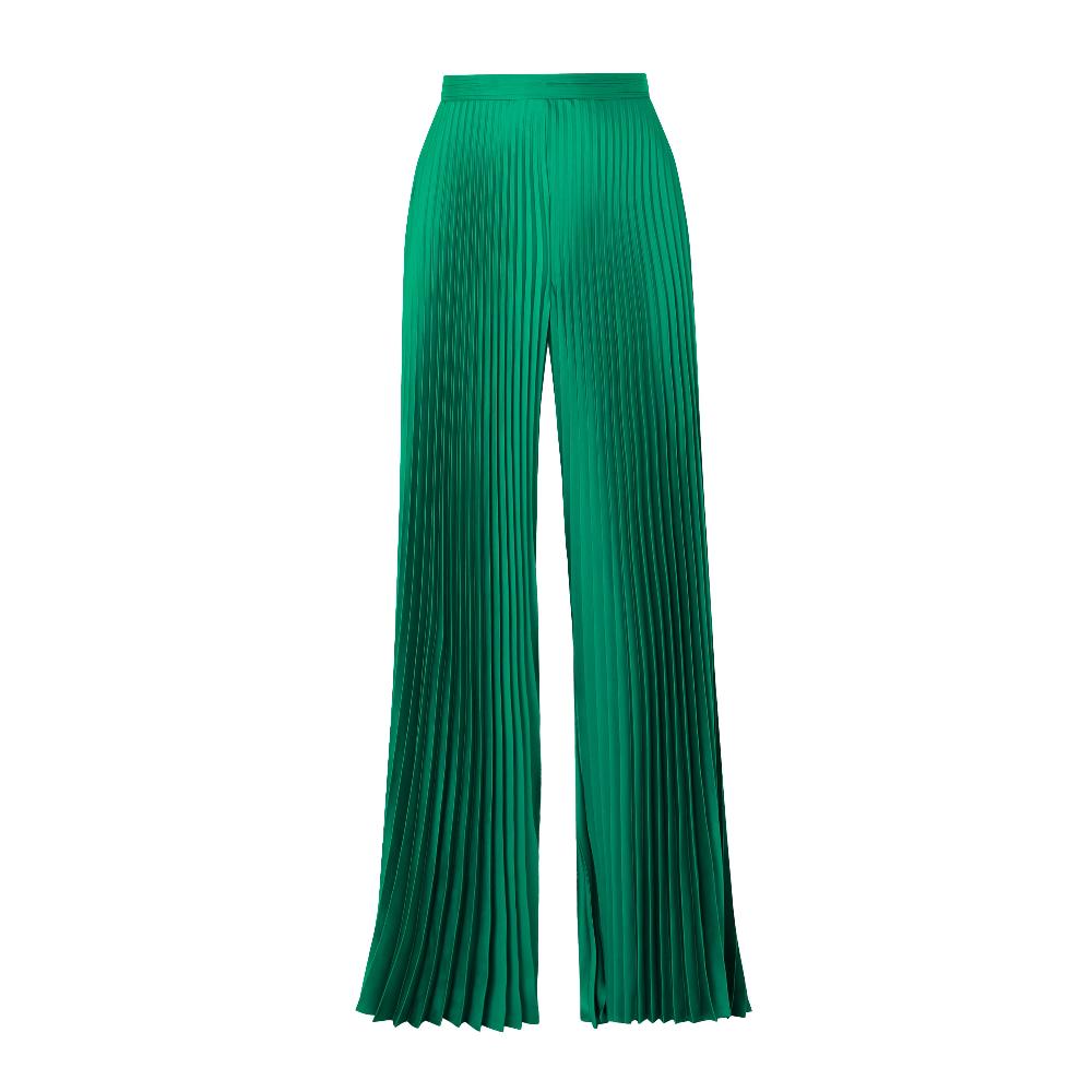 semsem Plissé-satin wide-leg pants
