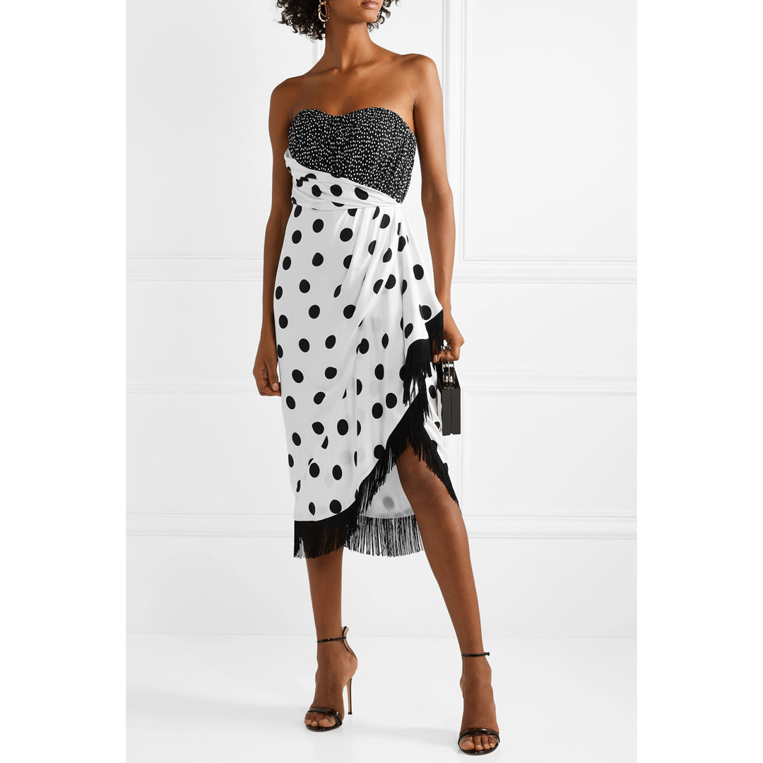 Semsem Polka Dot-Fringe Dress