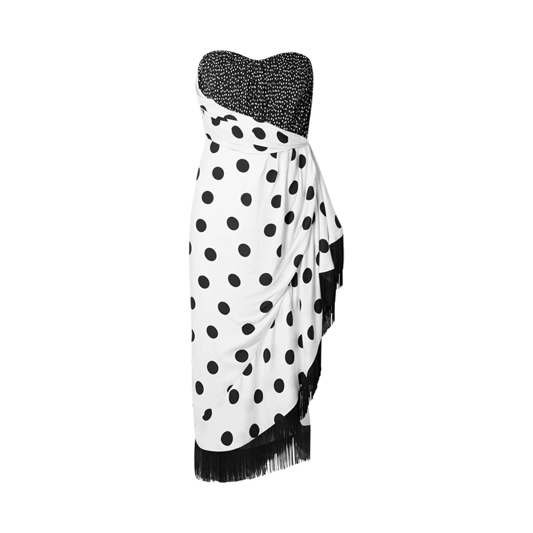 semsem Polka Dot-Fringe Dress