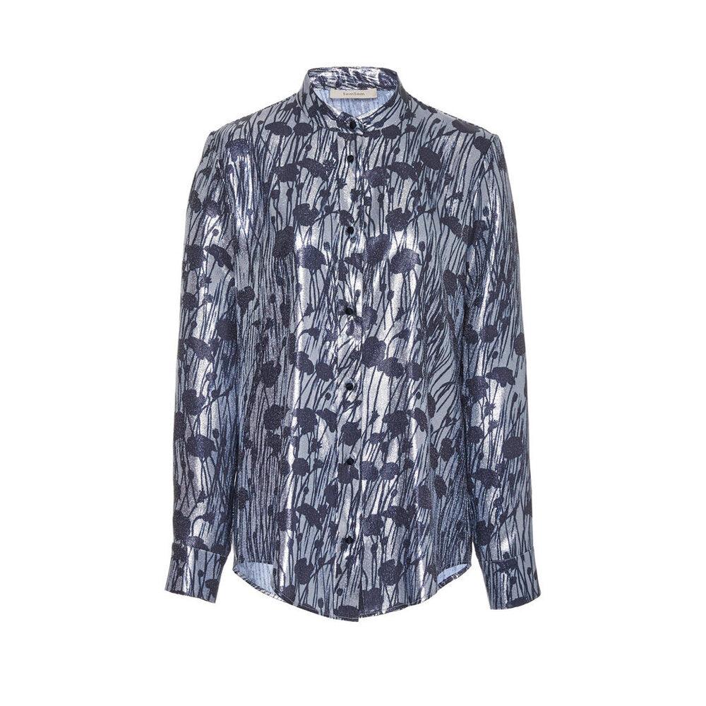 semsem Printed Lamé Blouse