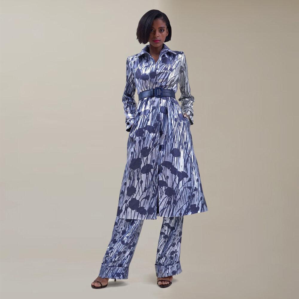 Semsem Printed Lamé Coat