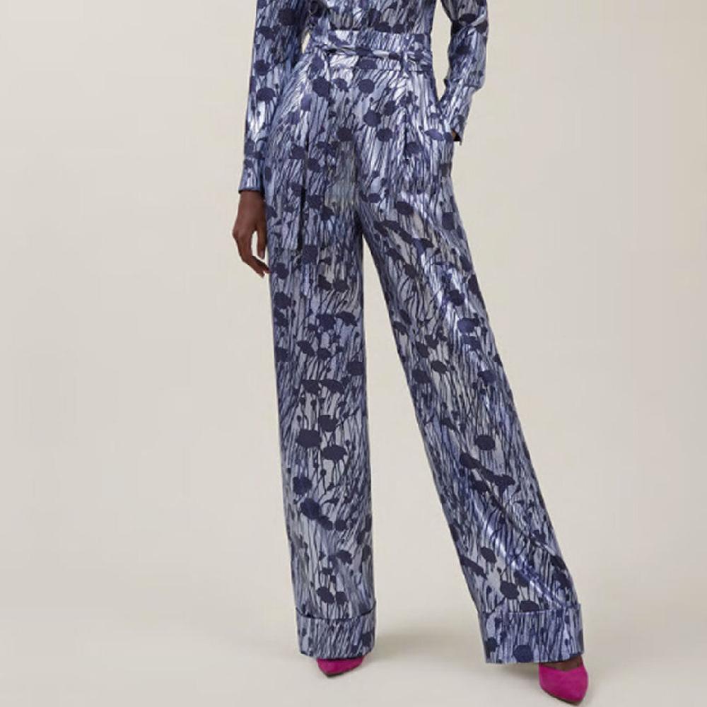 Semsem Printed Lamé Pant