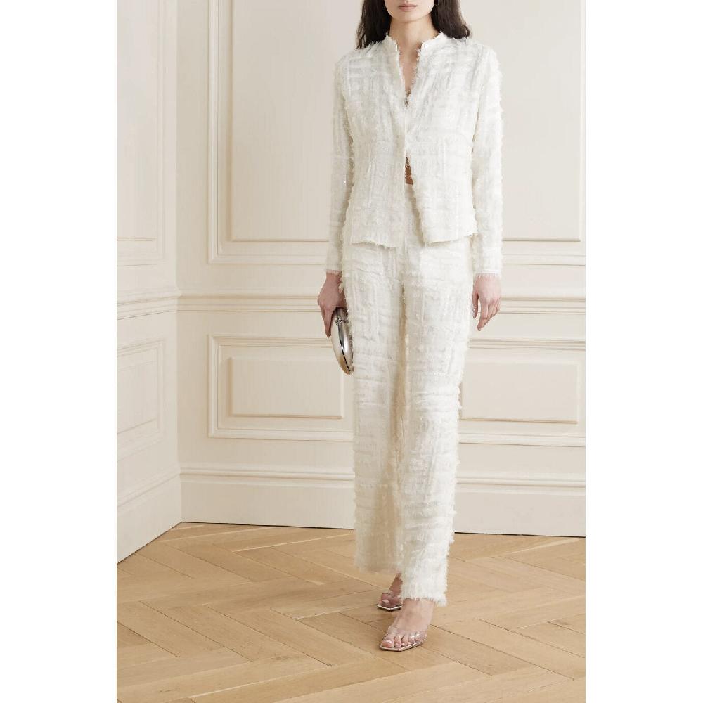 Semsem Silk Chiffon Embellished Top