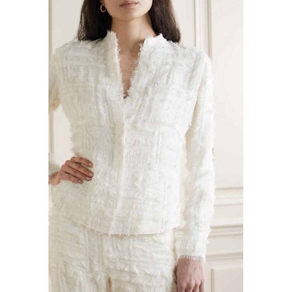 Semsem Silk Chiffon Embellished Top