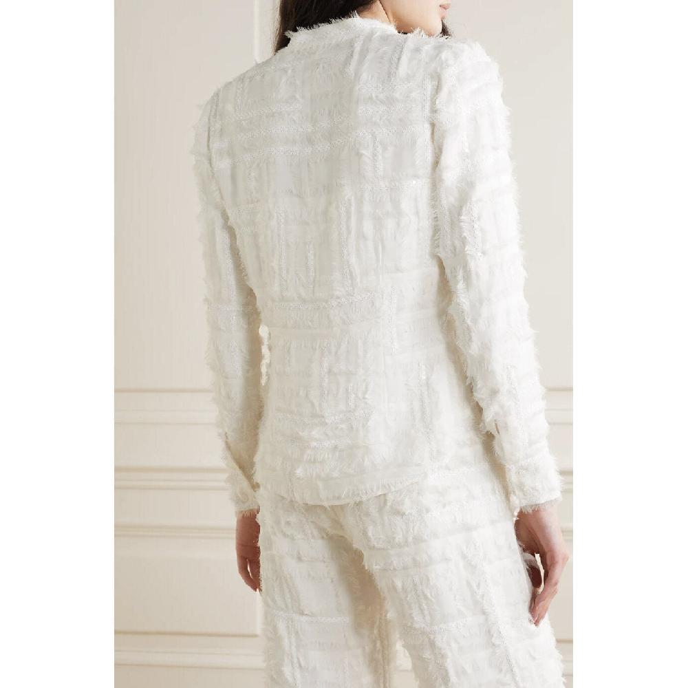 Semsem Silk Chiffon Embellished Top