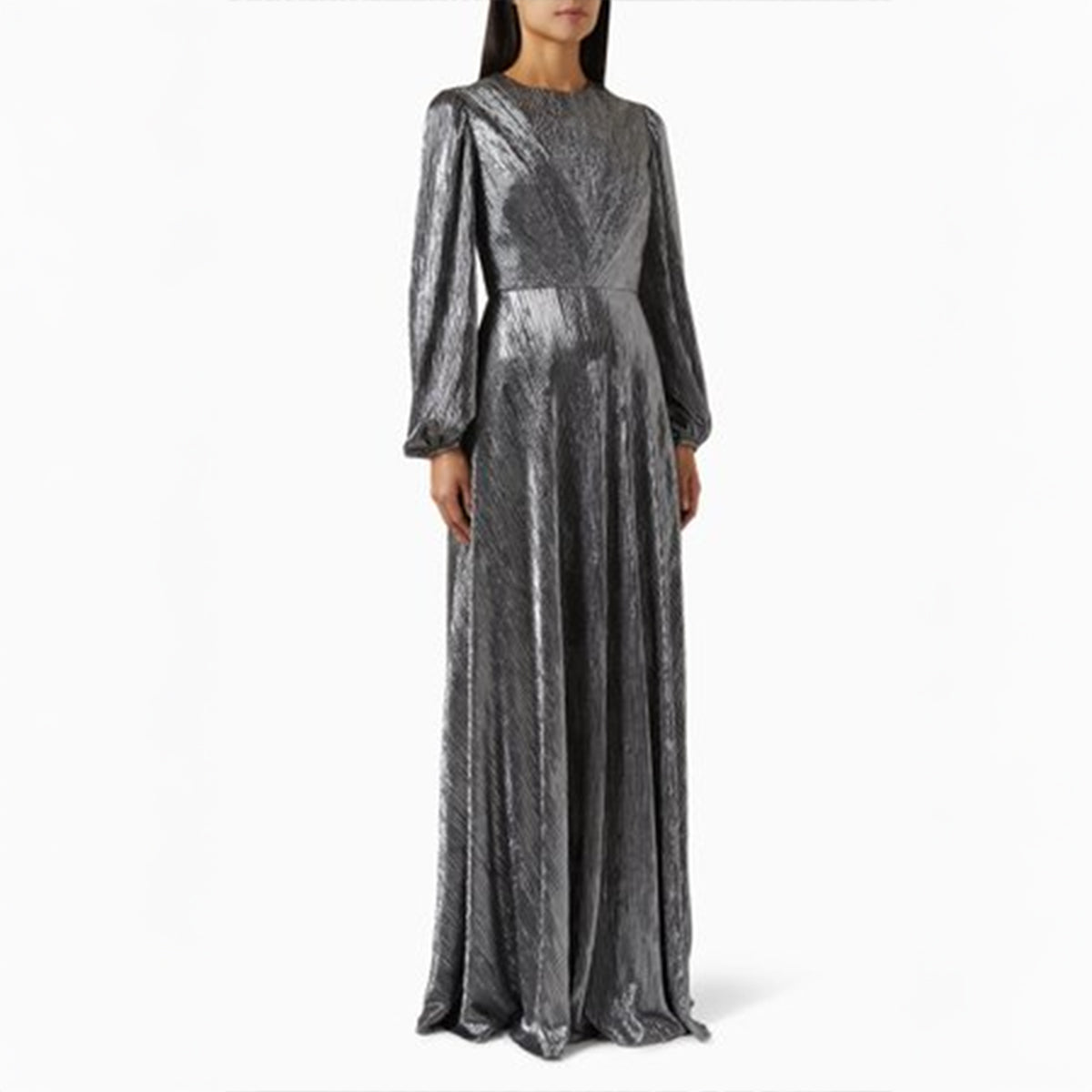 semsem Silver Metallic Maxi Dress