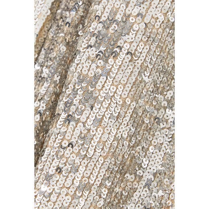 Semsem Silver Sequined Tulle Gown