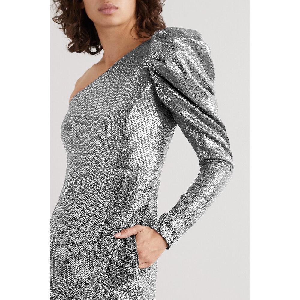 Semsem Silver Stretch Sequin Jumpsuit