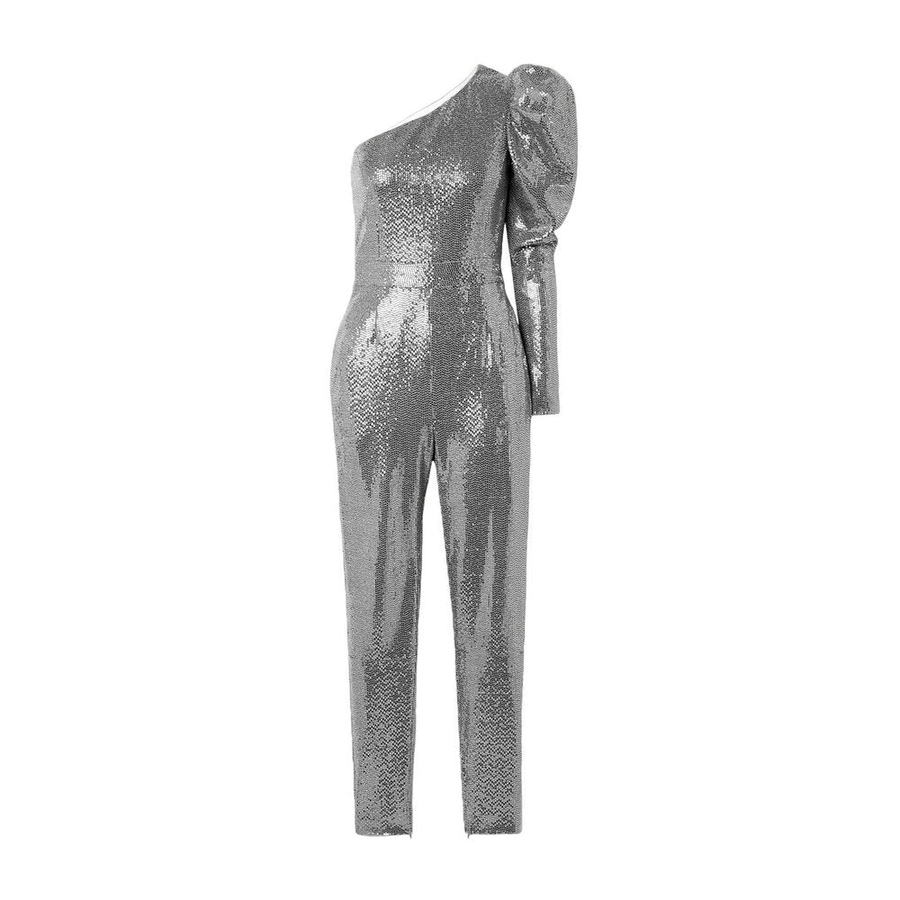 semsem Silver Stretch Sequin Jumpsuit