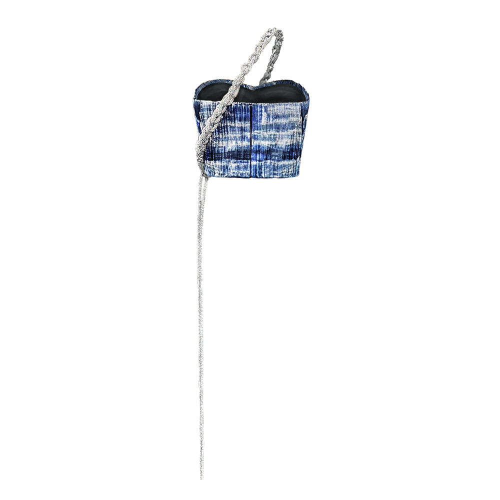 Semsem Tie Dyed Metallic Bustier W/ Crystal Rope