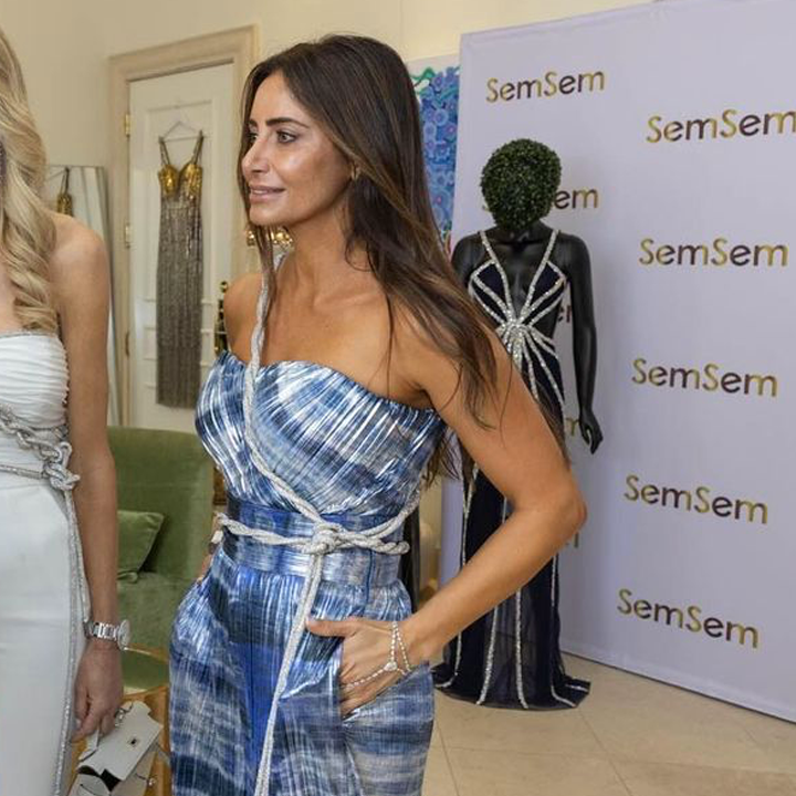 Semsem Tie Dyed Metallic Bustier W/ Crystal Rope
