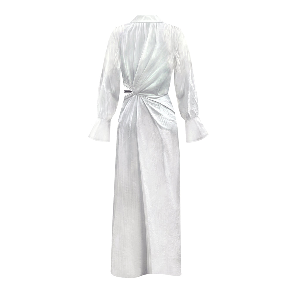 Semsem White Shirt Dress With Crystal Cord
