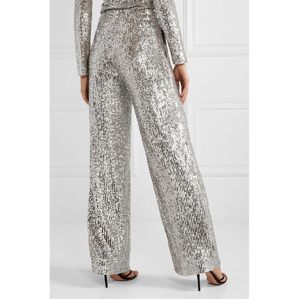 Semsem Wide-Leg Sequin Trousers