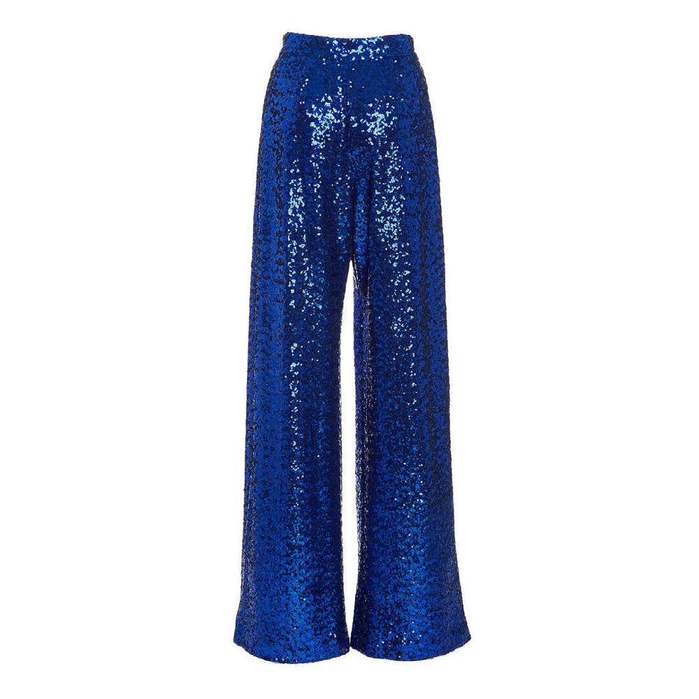 Semsem Sequin-Embellished Pleated Wide-Leg Trousers