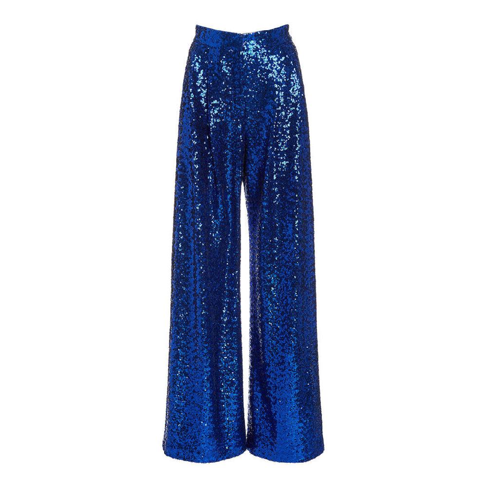 semsem Sequin-Embellished Pleated Wide-Leg Trousers