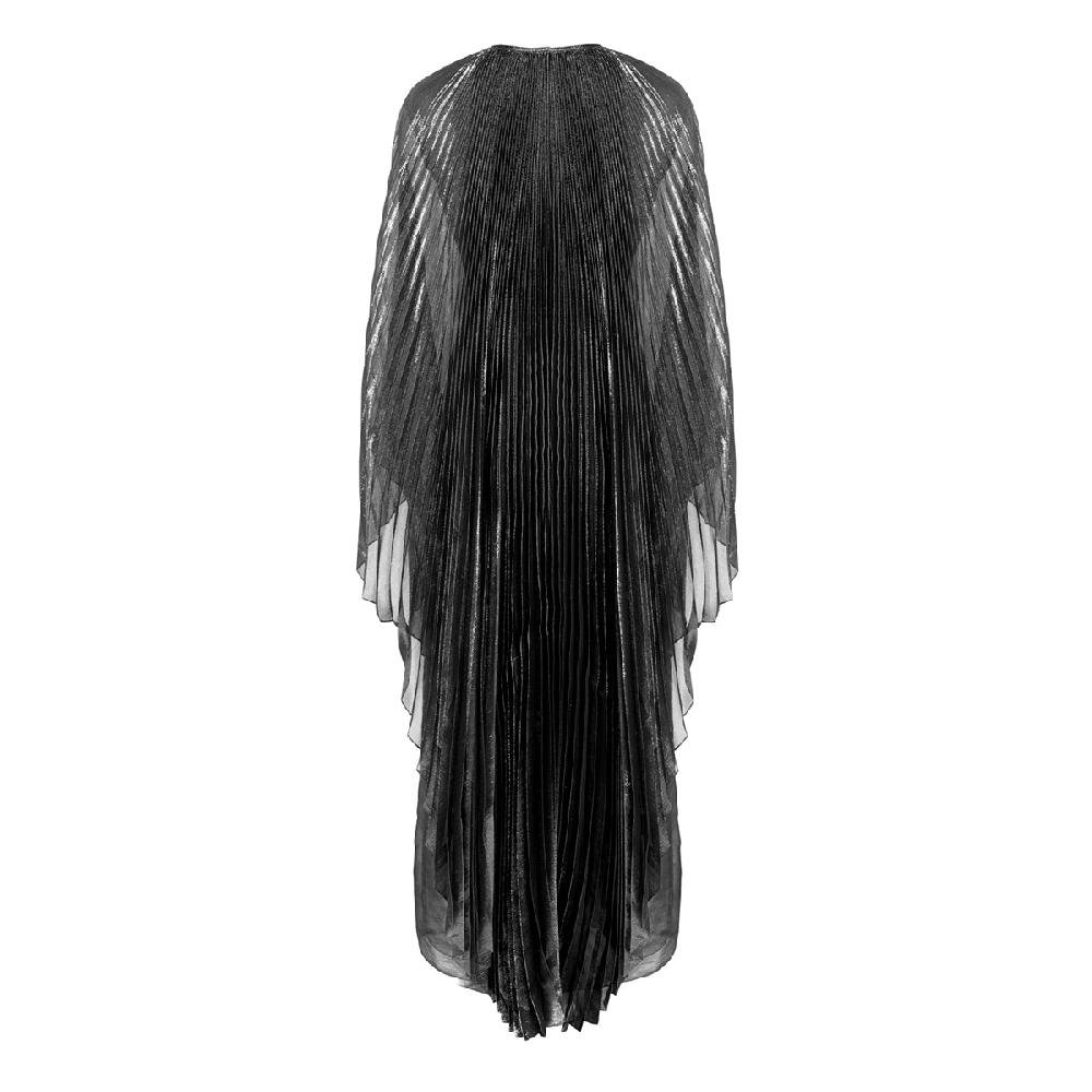 Semsem Swarovski Crystal-Embellished Plissé-Lamé Gown