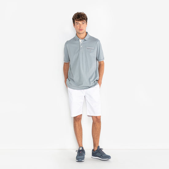 Serge Blanco Bermuda Rugby 201 Confort Taille élastiqué Blanc