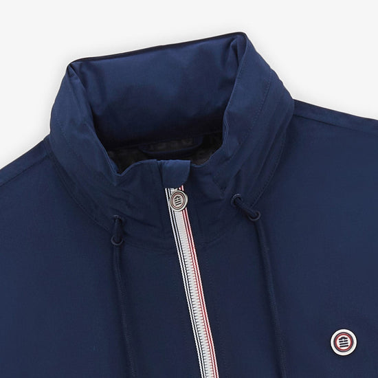 Serge Blanco Blouson Storm Imperméable Long Bleu Denim